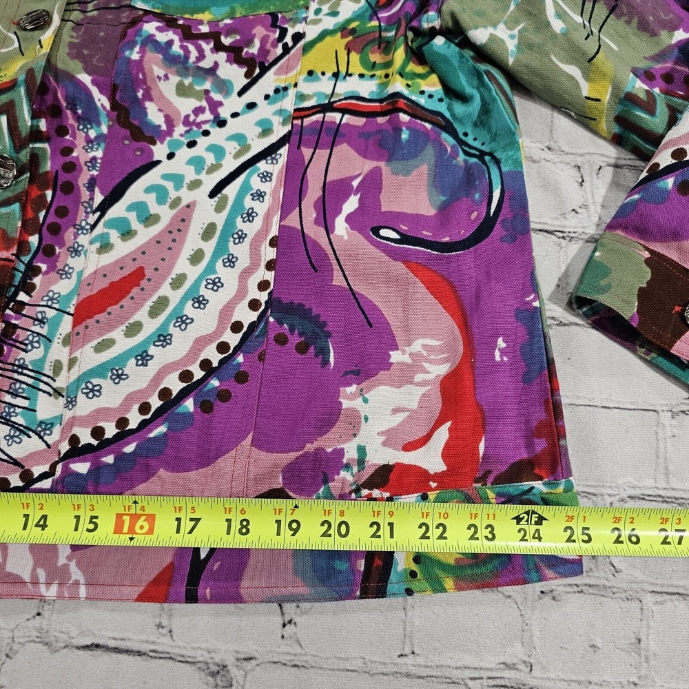 Phool Paint Splatter Button Front Jacket Multicol… - image 3